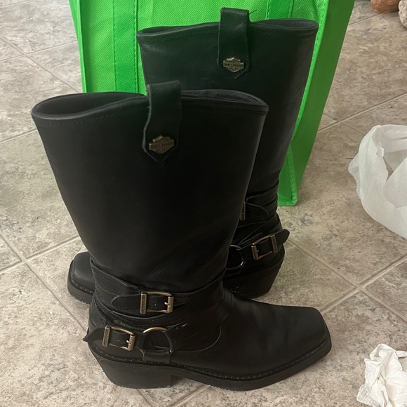 Harley-Davidson Black Leather Riding Boots - Picture 2 of 5